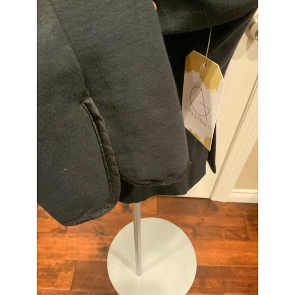 Free People Black Jacket W/ Floral Lace Lapel, Size Large - Picture 6 of 9